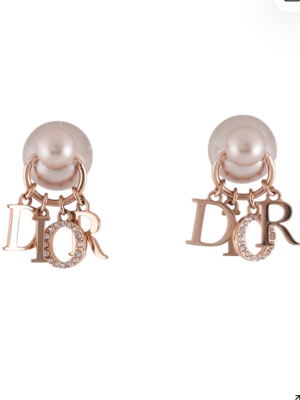 Dior Faux Pearls and Crystal Tribales Earrings